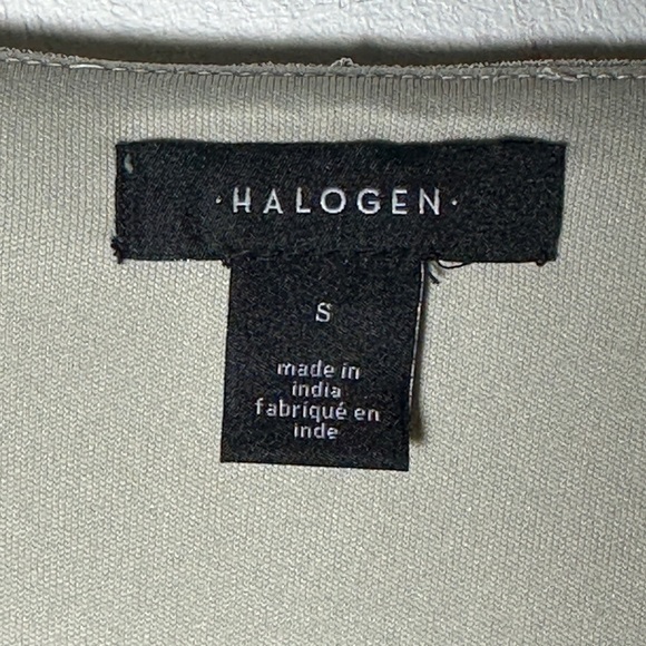 Halogen Metallic Semisheer Bishop Sleeve Blouse in Vintage Pearl NWT size Small - Picture 4 of 5